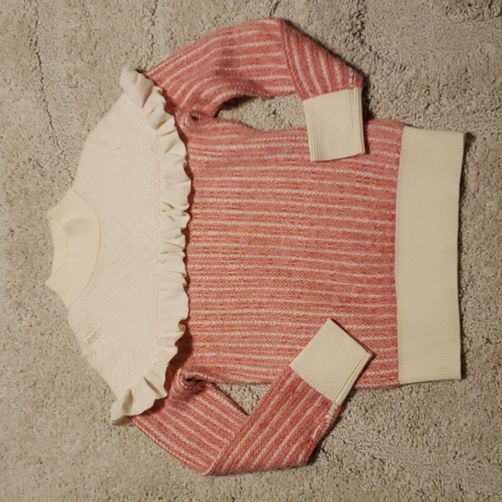 Mockneck BORA AKSU wool sweater with ruffles